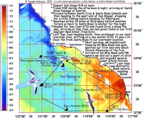 Pelagic Birding Tour Sept. 2004 Trip Map
